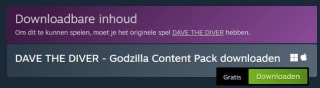 DAVE THE DIVER - Godzilla Content Pack gratis via Steam