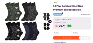 Bamboo Essentials Premium Bamboesokken - 12 paar voor €21,95 bij iBOOD