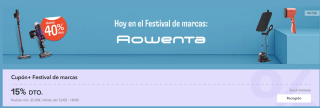 Hasta 40% + 15% descuento extra Festival de las Marcas Miravia hoy tenemos marca Rowenta