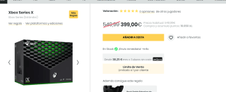 Xbox Series X 1TB + Estación de carga de regalo por 399€