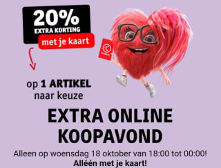 Kruidvat online koopjesavond met 20% korting en tot 50% korting in de koopjeshoek