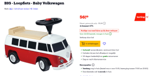 BIG - Loopfiets - Baby Volkswagen voor €56,89 bij Bol