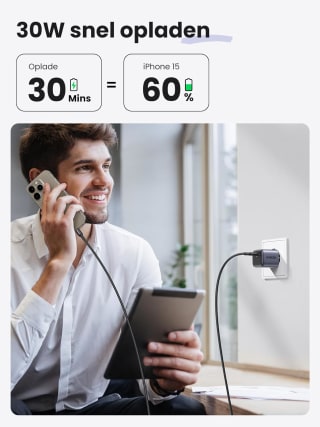Ugreen 30W GaN mini USB-C voor €12,99 bij Amazon