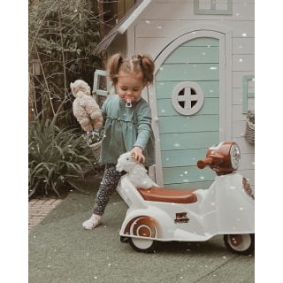 Eco Toys Retro Loopscooter - Wit - Looptrainer met muziek en claxon voor 525 bij Mamloes