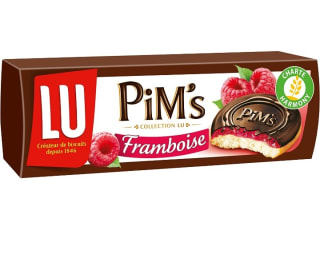 Lu Pim's Galletas Rellenas de Frambuesa y Chocolate, 150g por 2,03€.