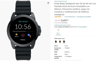 Smartwatch Fossil Gen 5E a $3,432 en Amazon