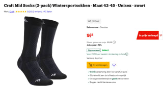 Craft Mid Socks Wintersportsokken (2-pack) voor €9,22 bij Bol
