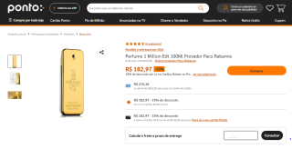 Perfume 1 Million Edt de 100ml por Paco Rabanne - R$ 182,97