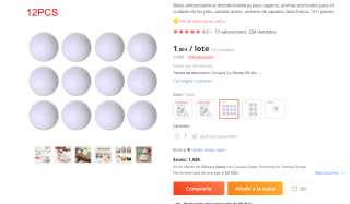 12 ud Bolas ambientadoras desodorizadoras para zapatos por 1,89€