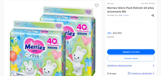 Merries Velcro Pack Edición 40 años aniversario por $22.990