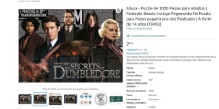 Puzzle de 1000 Piezas temática Fantastic Beasts marca Educa por 7,42€