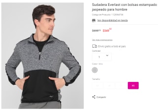 Sudadera Everlast a $350 en Liverpool