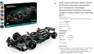 LEGO Technic Mercedes-AMG F1 W14 E Performance raceauto (42171) voor €151,99 bij Amazon