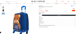 Valise cabine rigide enfant Les Sacs de K'rlot 45.50cm à 15€
