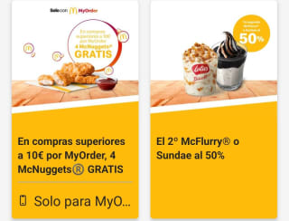 Ofertas desde la app de McDonald's
