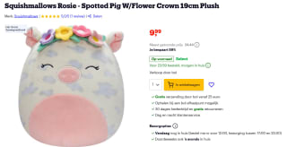 Squishmallows Rosie - Spotted Pig W/Flower Crown 19cm voor €9,99 bij Bol