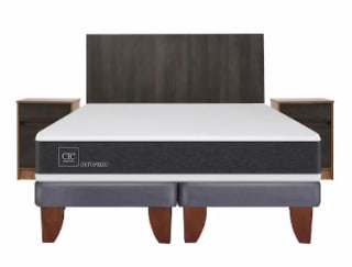 Cama europea 2 plazas Ortopedic base dividida + set Espresso Cic por $399.990