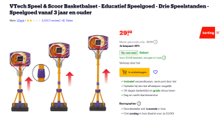 VTech - Super interactieve basketbalmand voor €29,99 bij Bol