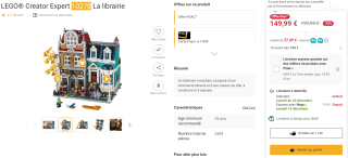 Lego 10270 Bookshop voor €149,99 bij Fnac