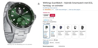 Withings ScanWatch - Hybride Smartwatch voor €299,95 bij Amazon