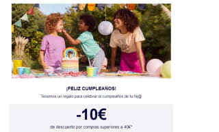 10€ descuento por el cumple de tu hijo desde kiabi