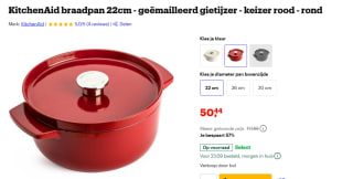 KitchenAid Cast Iron Braadpan Keizerrood 22cm