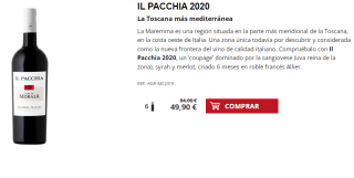 6 Botellas de Il Pacchia 2020 por 39.9€