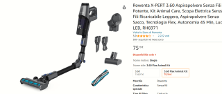 Rowenta X-PERT 3.60 Snoerloze Steelstofzuiger met LED-licht voor €75,19 bij Amazon