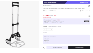 Carretilla de Mano T-LoVendo Center por 11.62€