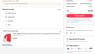 Arrancador batería de coche 8000mAh 800A por solo 18,15€