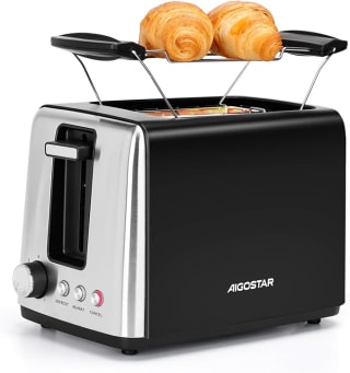 AIGOSTAR Tostadora, 3 Funciones, 2 Ranuras Extra Anchas y Rejilla Calentadora por 15,71€