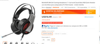 Auriculares Gaming 7.1 BlitzWolf BW-GH1 por 10.90€