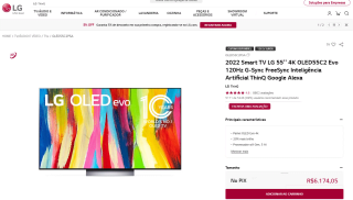 Smart TV da LG de 55 polegadas em 4K - R$ 6.174,05