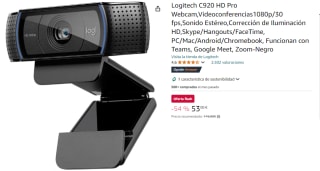 Webcam Logitech C920 HD Pro Videoconferencias 1080P FULL HD 1080p/30 fps por 53€