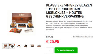 Klassieke whiskey glazen - Met herbruikbare ijsblokjes voor €25,95 bij Dagknaller