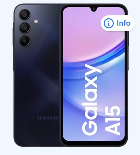 Gratis Samsung Galaxy A15 bij abonnement €9/maand