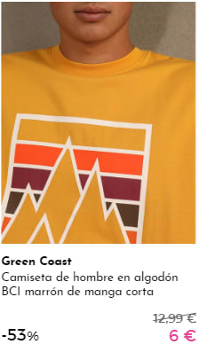 Camisetas Green Coast y Fórmula Joven por 6€