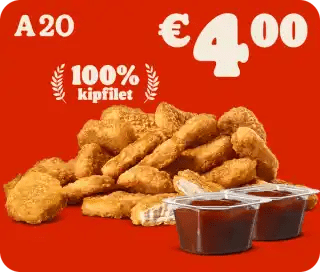 Burger King kortingscode voor 20 kip-nuggets voor €4