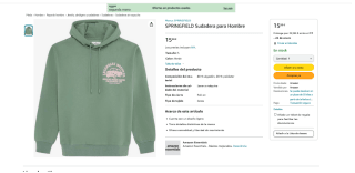SPRINGFIELD Sudadera para Hombre por solo 15,99€