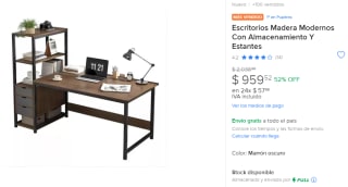 Escritorios Madera Modernos por $960 en Mercado Libre