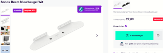 Sonos Beam Muurbeugel Zwart of wit voor €27,60 bij Productpine