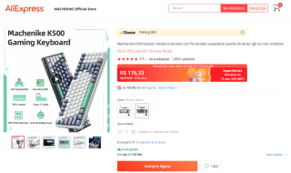 Teclado Mecânico da Machenike, modelo K500 - R$ 176,33