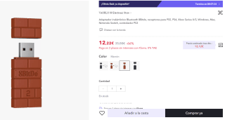 Adaptador inalámbrico Bluetooth 8Bitdo, receptor para mandos por 12,22€ (cuenta nueva por 7,33€)