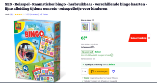 SES - Reisspel - Raamsticker bingo - herbruikbaar voor €6,99 bij Bol