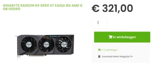 Gigabyte Radeon RX 6650 XT Eagle 8G voor €321 bij Sicomputers