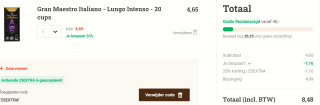 20 Koffie cups Gran Maestro Italiano - Lungo Intenso voor €3,49 dmv code