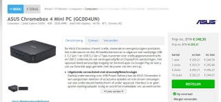 ASUS Chromebox 4 Mini PC voor €248,30 bij Hardwarewebwinkel