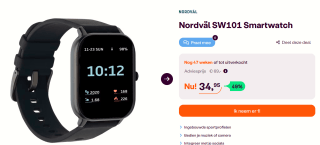Nordväl SW101B Smartwatch Zwart voor €34,95 bij Ibood