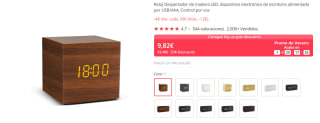 Reloj Despertador de madera LED (control por voz) por 9,82€