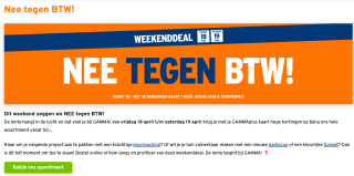 17,36% korting tijdens het NEE tegen BTW weekend bij Gamma